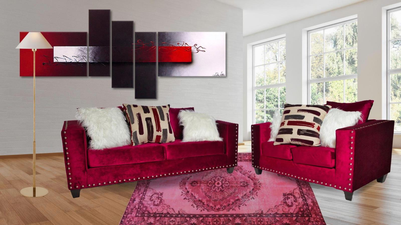 Flux Black Velvet Sofa with Nailhead Trim — view 3