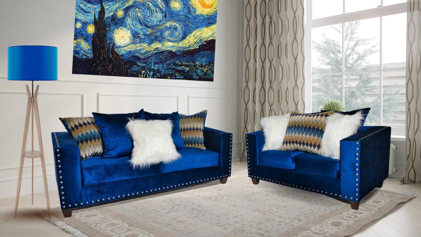 Flux Black Velvet Sofa with Nailhead Trim — view 4