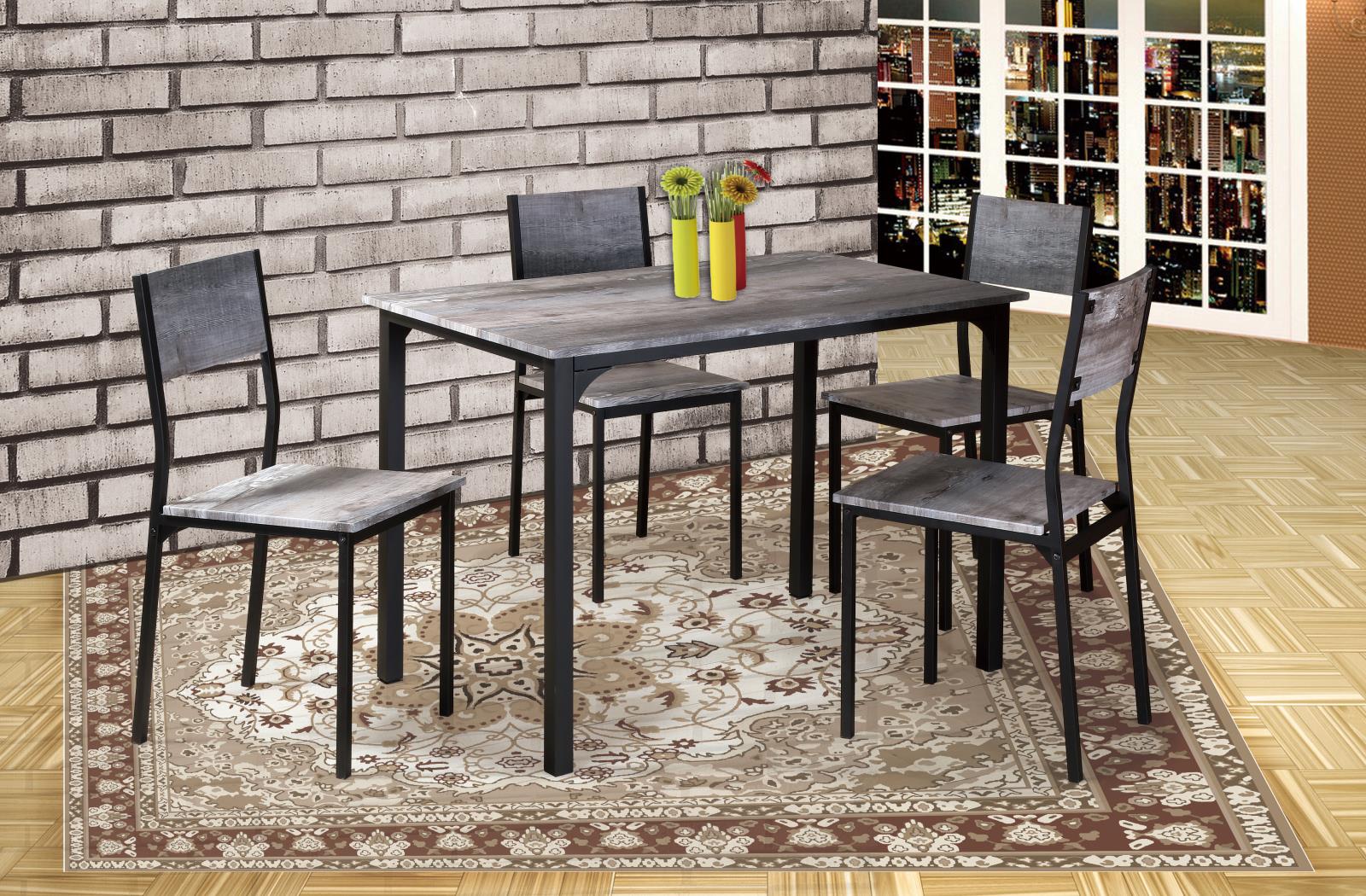 Nox Gray 5-Piece Dining Set