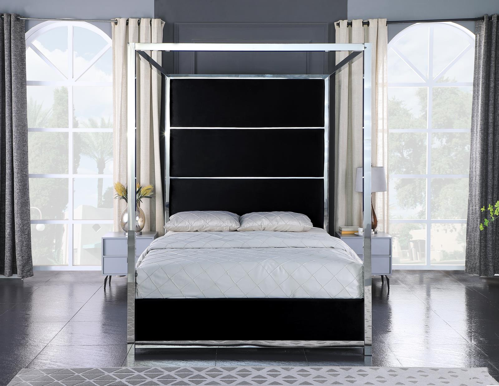 Phoenix Black Canopy Queen Bed — view 3