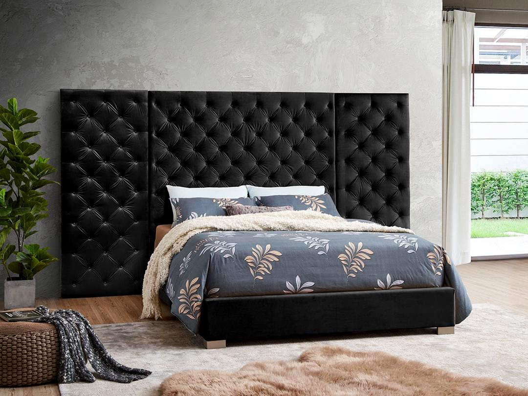 Beaufort Black Upholstered King Bed