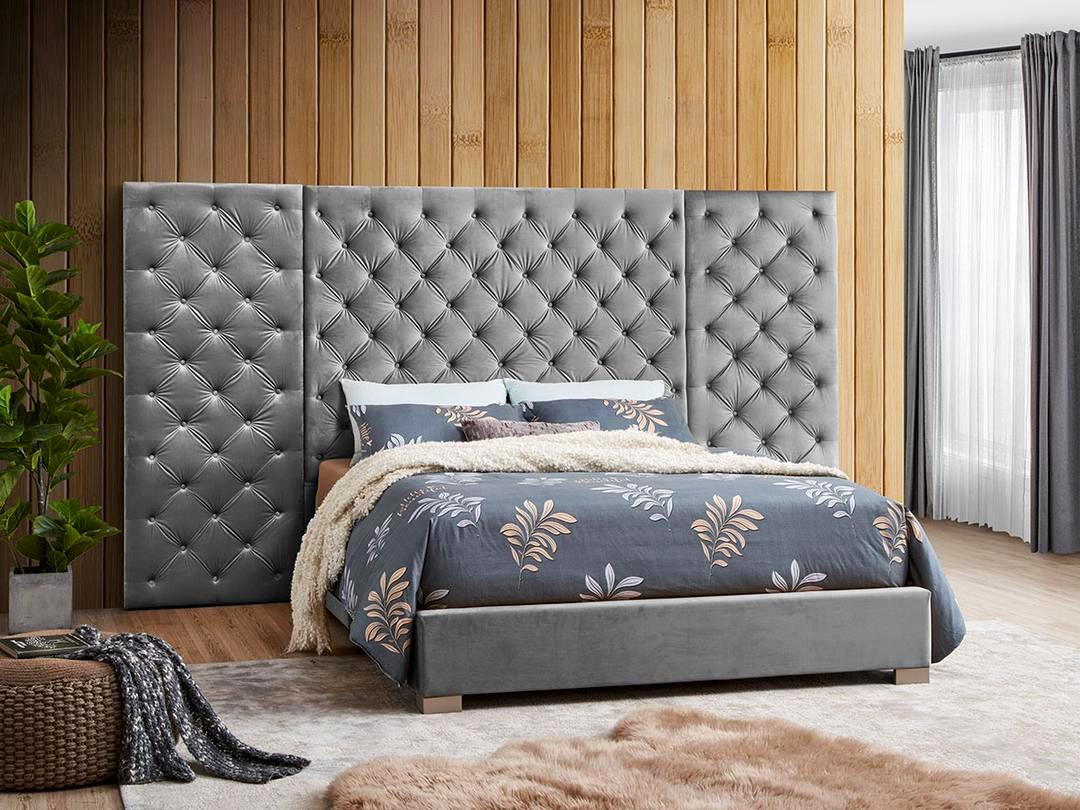 Beaufort Gray Upholstered King Bed