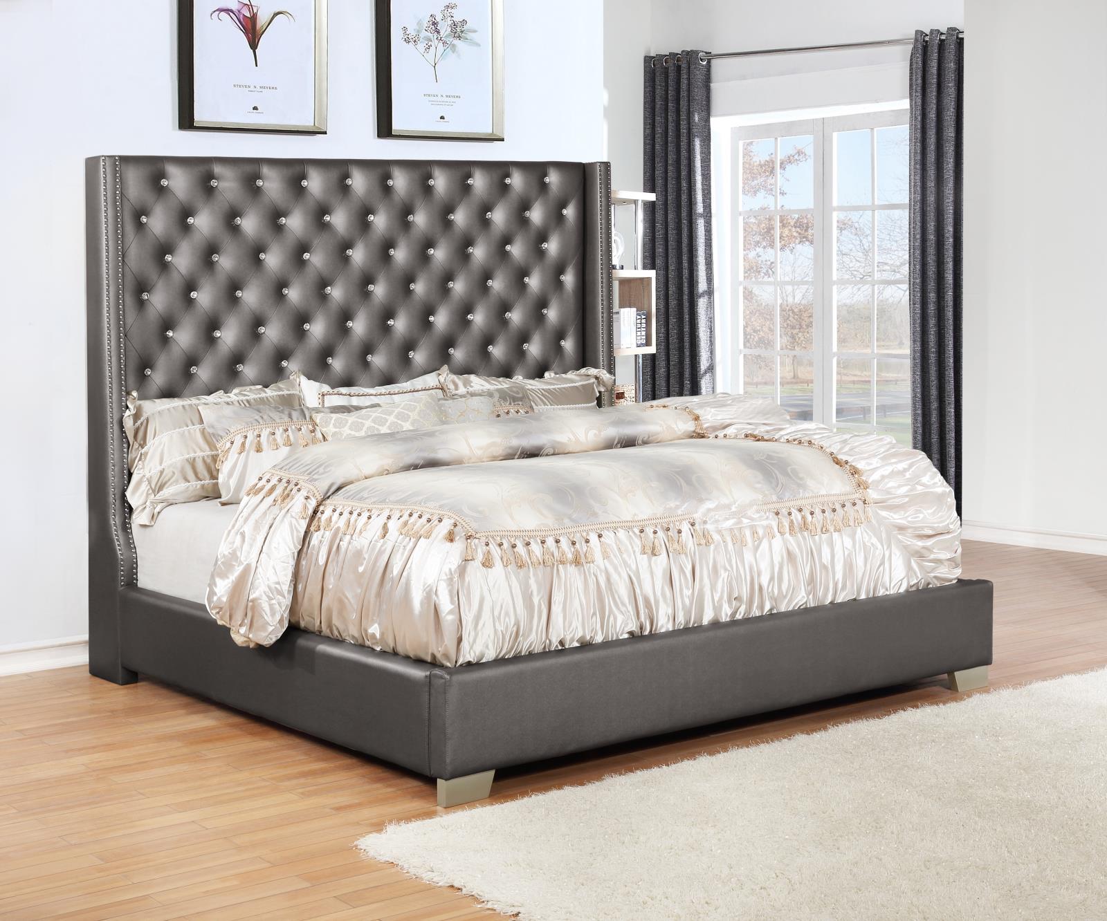 Sedona Charcoal Upholstered King Bed