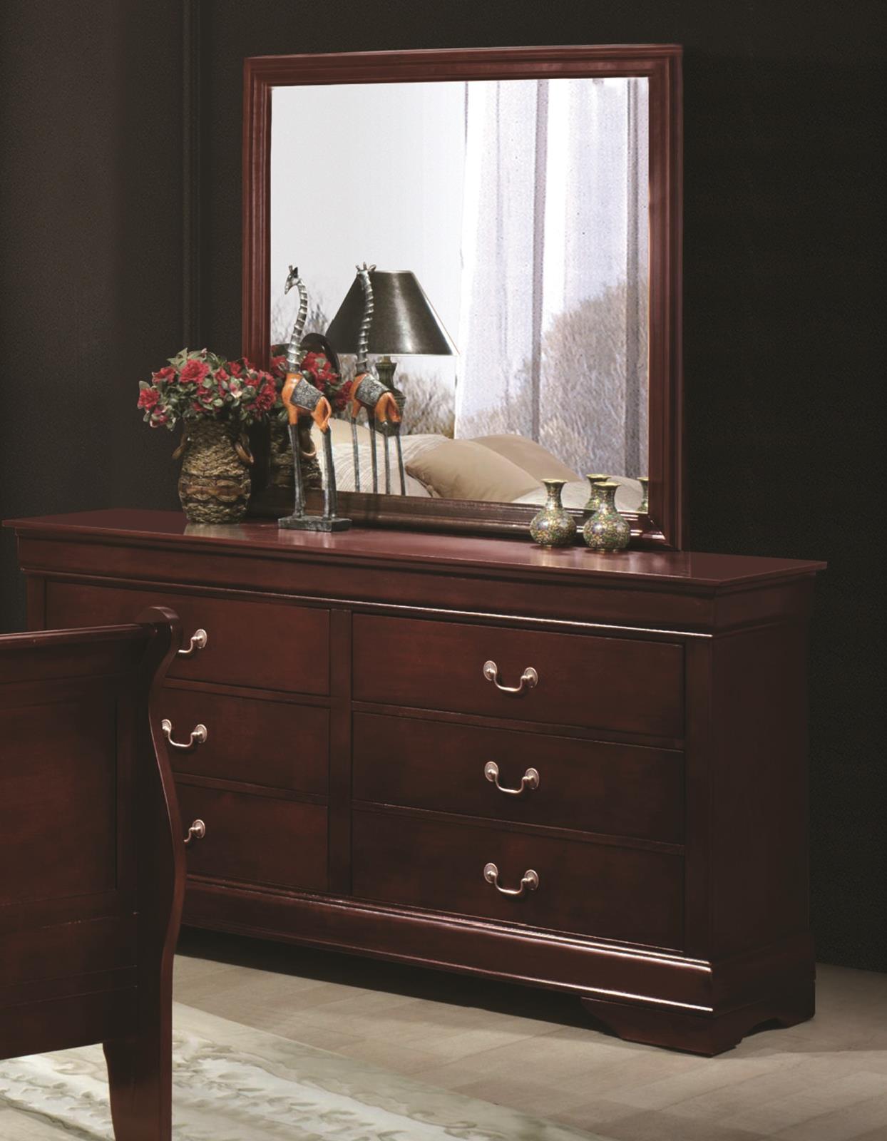 Mystic Cherry King Bed, Dresser, Mirror & Nightstand — view 2