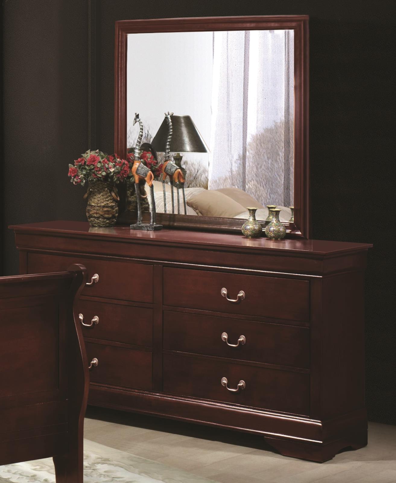 Mystic Cherry King Bed, Dresser, Mirror & Nightstand — view 3