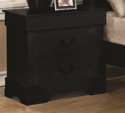 Mystic Black 2-Drawer Nightstand