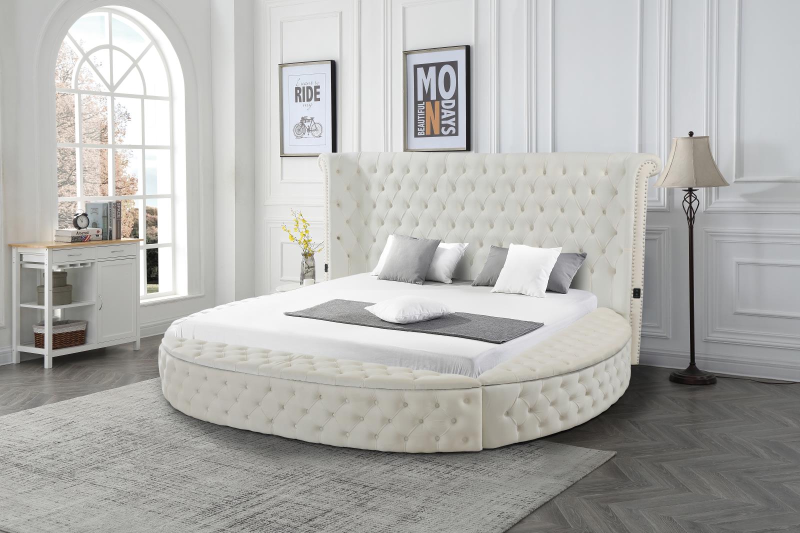 Cape May Cream Upholstered Storage King Bed