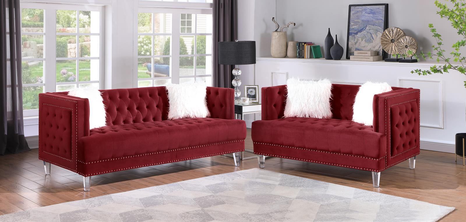 Charm Burgundy Loveseat