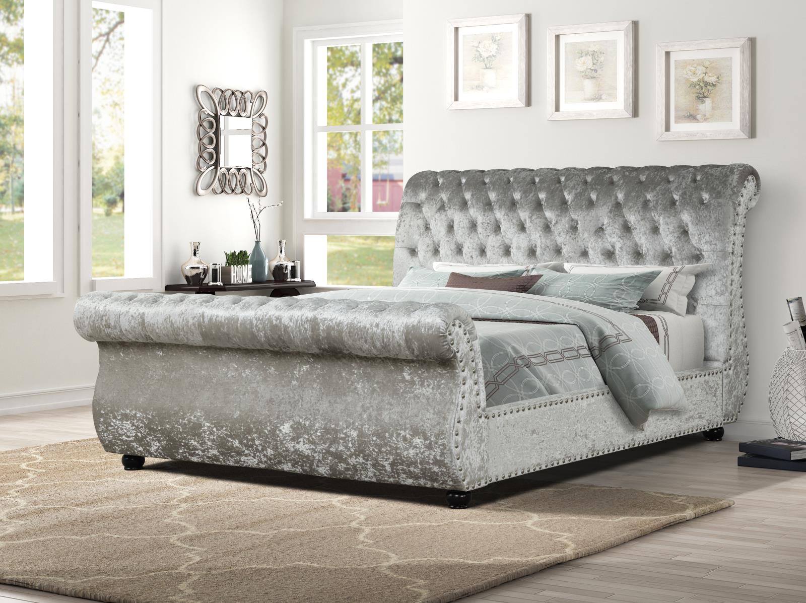 Bolton Champagne Upholstered King Bed