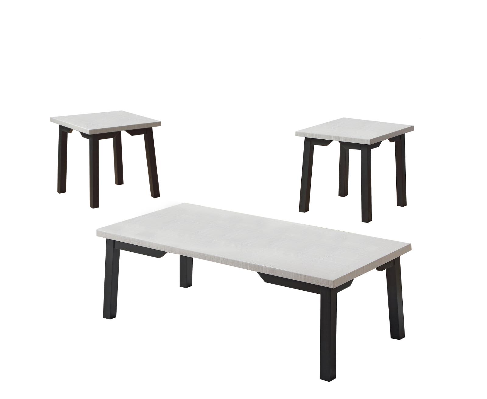 Lana 3-Piece Gray & Black Coffee Table Set — view 2