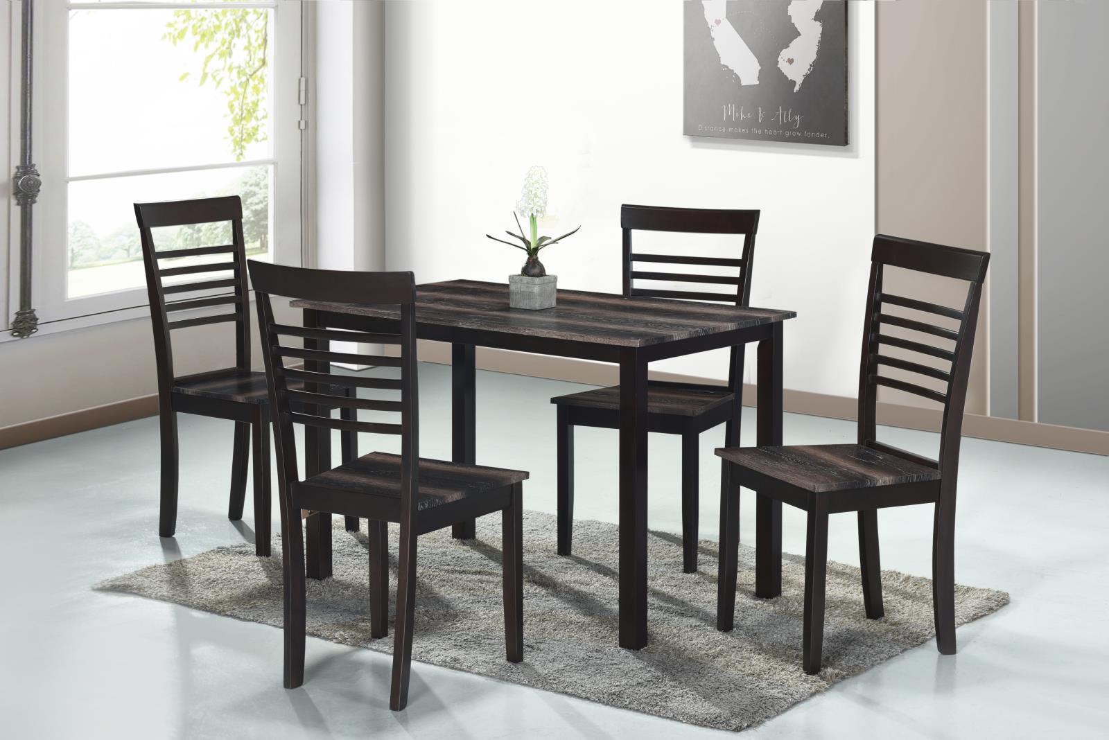 Salerno Rustic Brown 5-Piece Dining Set