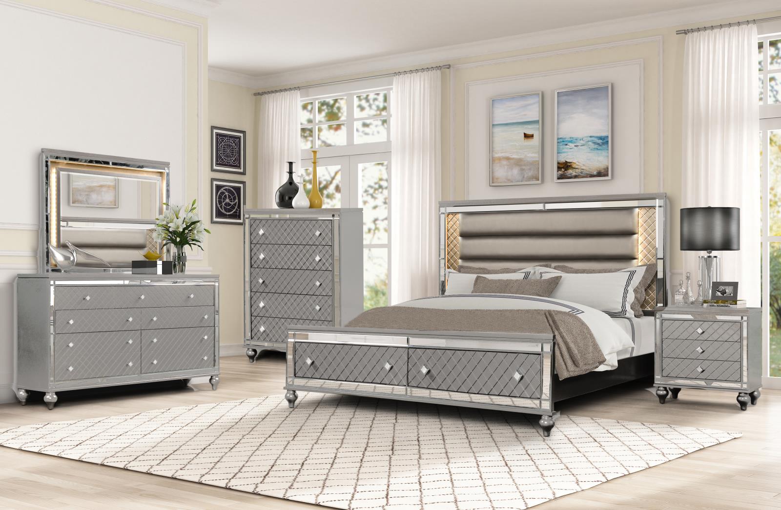 Malibu Silver Dresser & Mirror — view 2