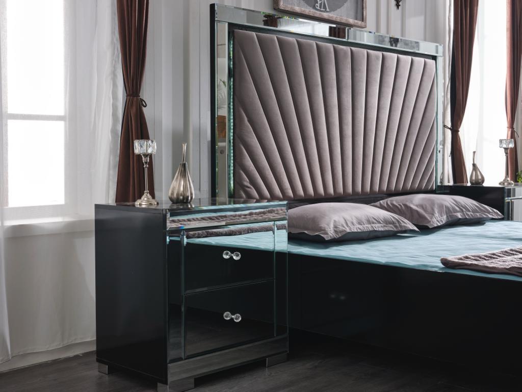 Oxford Black King Bed, Dresser & Mirror — view 6