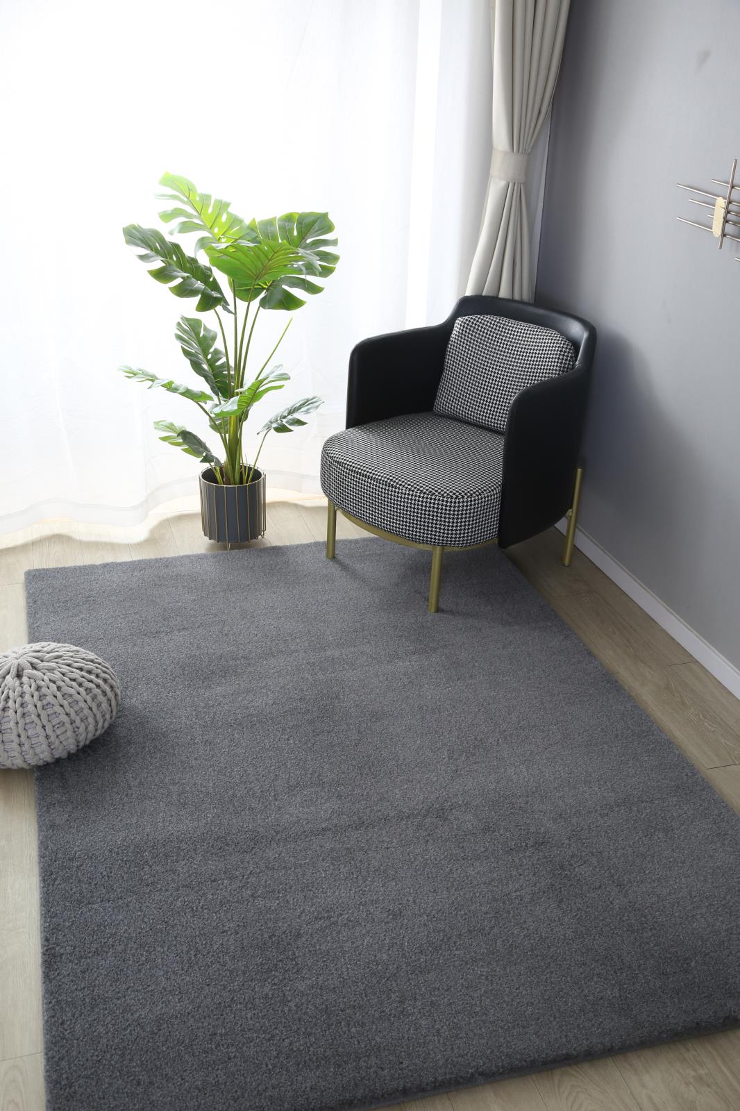 Emma EM03 Gray Shag Rug — view 3