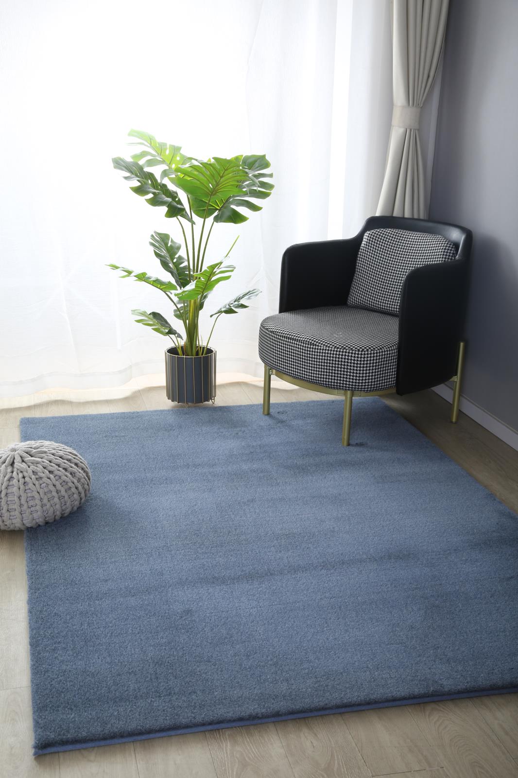 Emma EM04 Blue Shag Rug — view 3