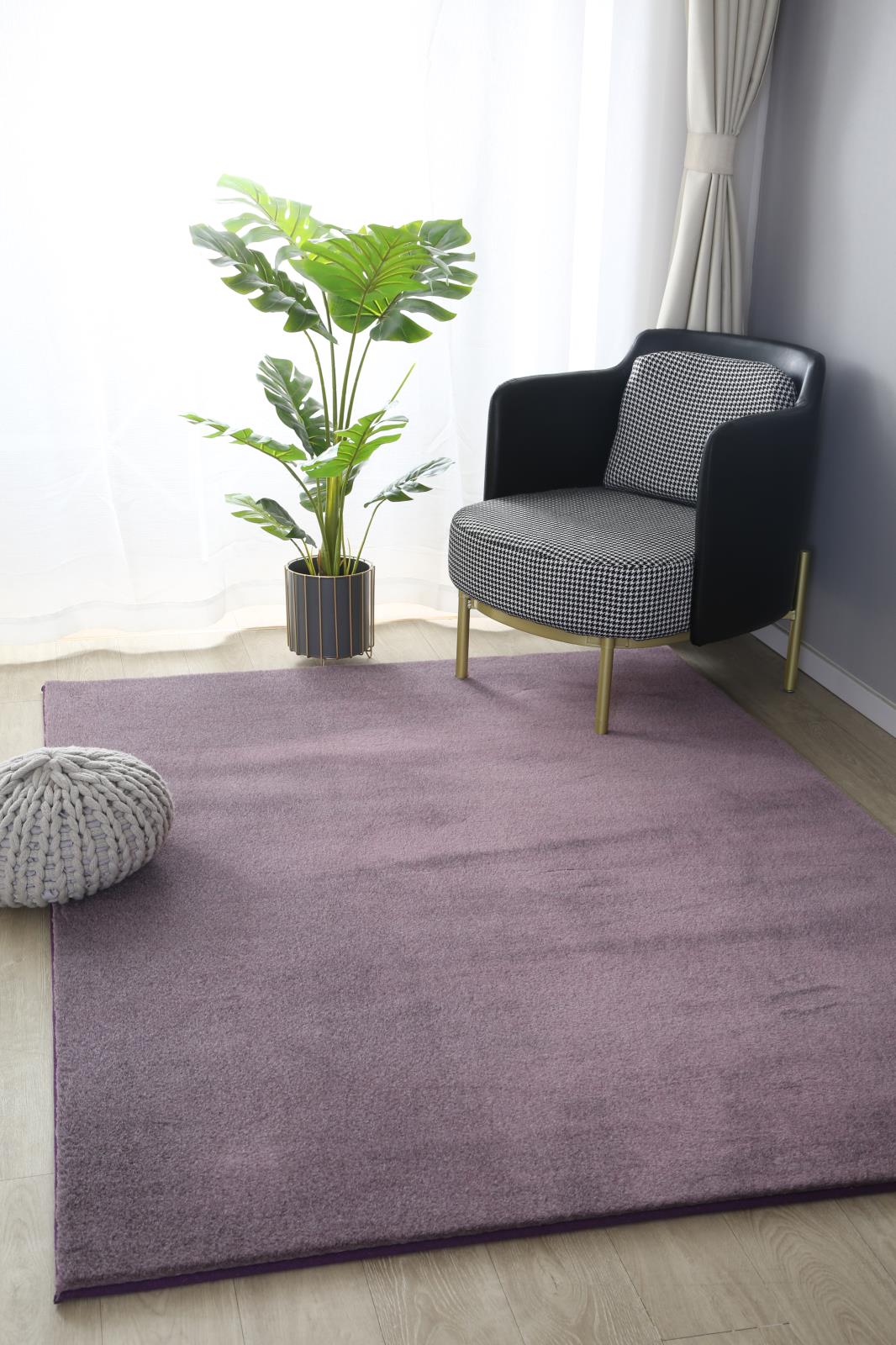 Emma EM05 Purple Shag Rug — view 3