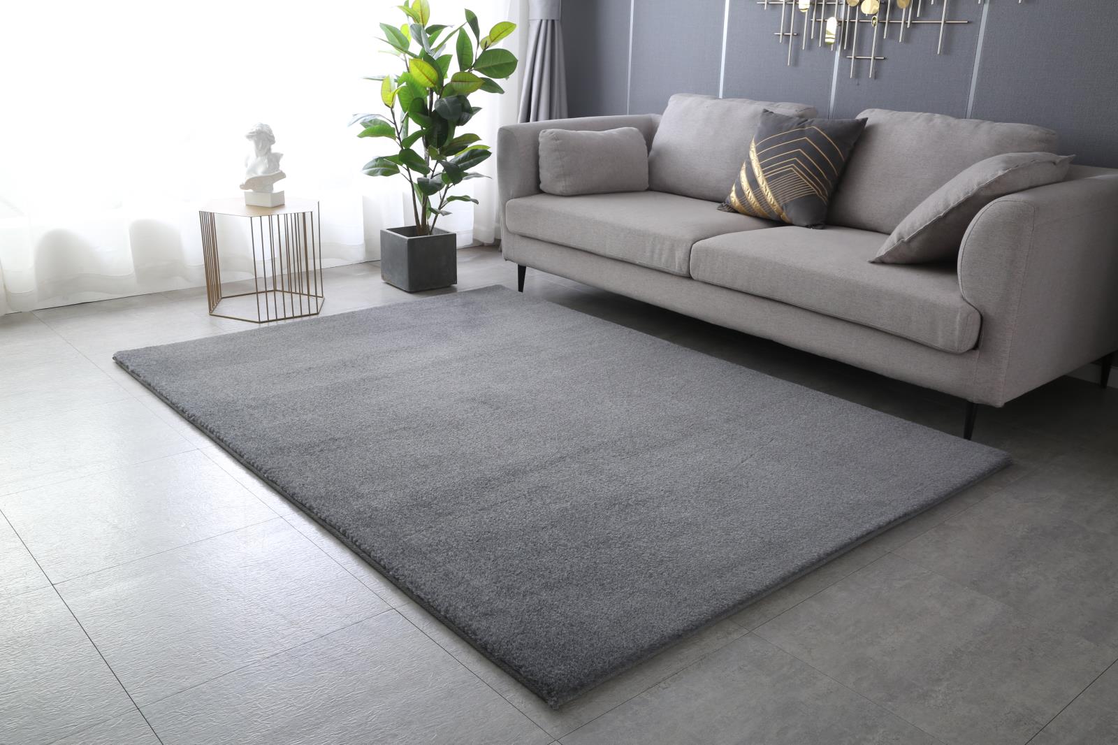 Emma EM03 Gray Shag Rug — view 2
