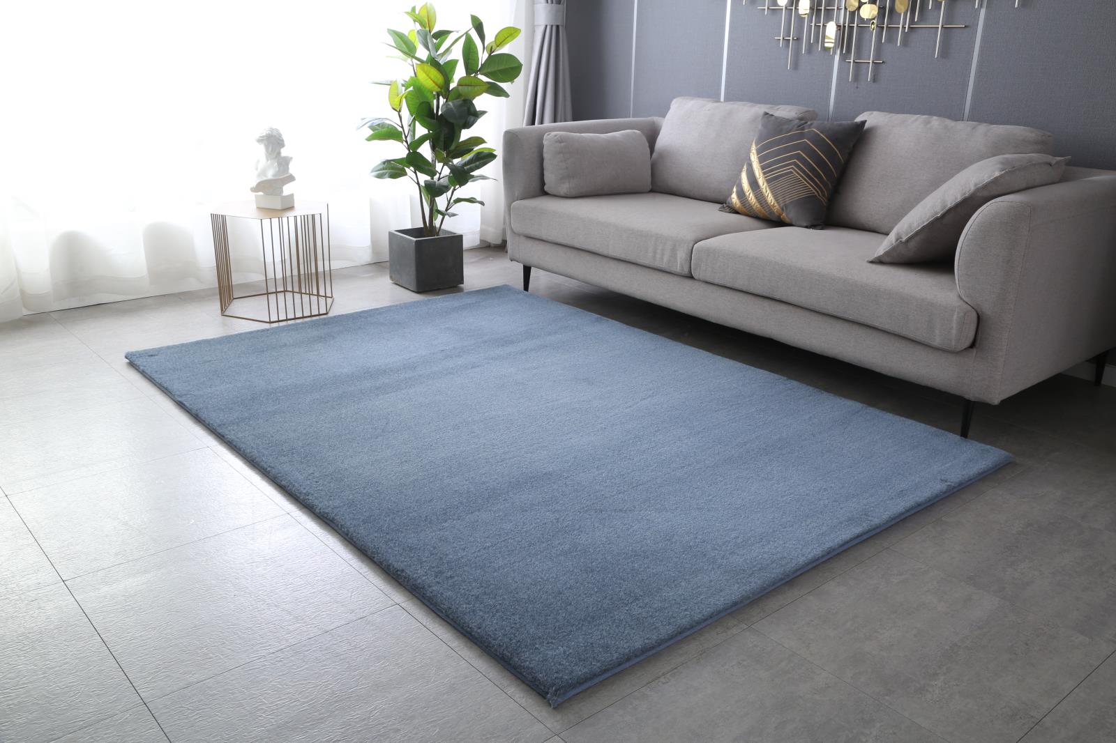 Emma EM04 Blue Shag Rug — view 2
