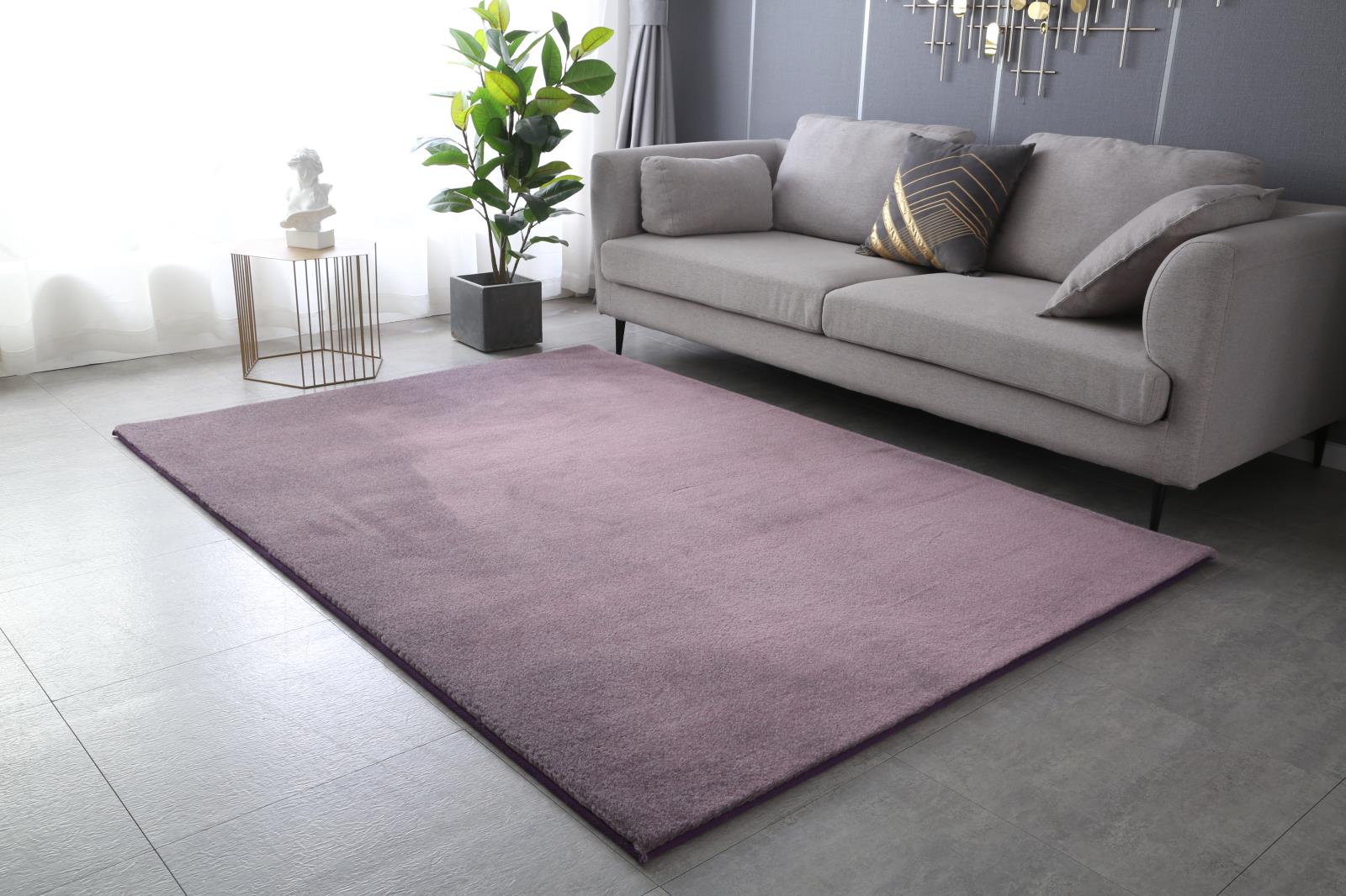 Emma EM05 Purple Shag Rug — view 2