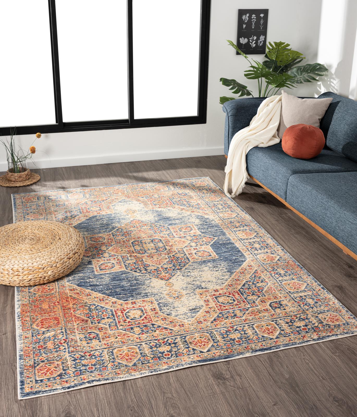 Heriz HZ03 Blue Area Rug — view 7