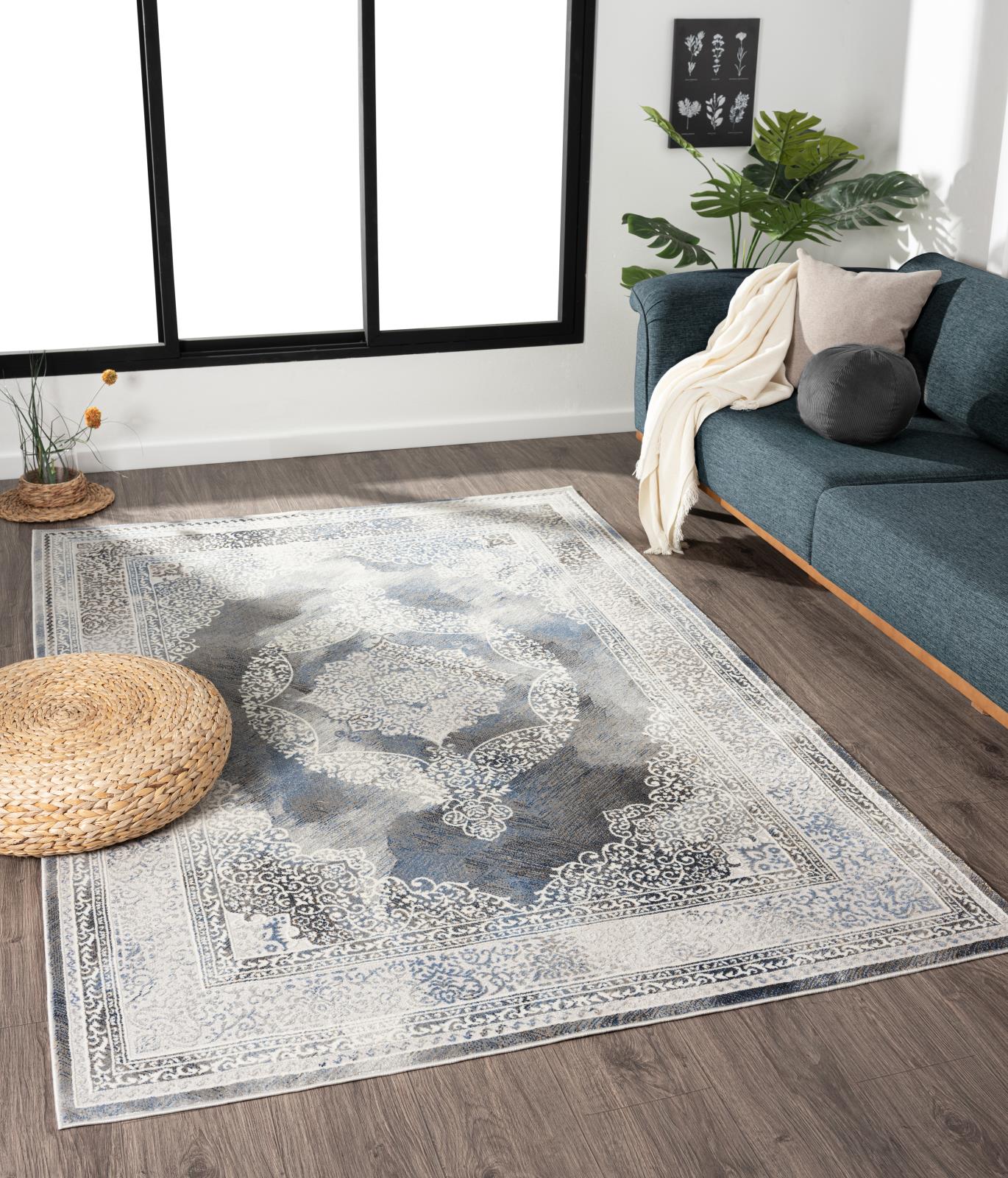 Volos VL02 Blue Gray Area Rug — view 7
