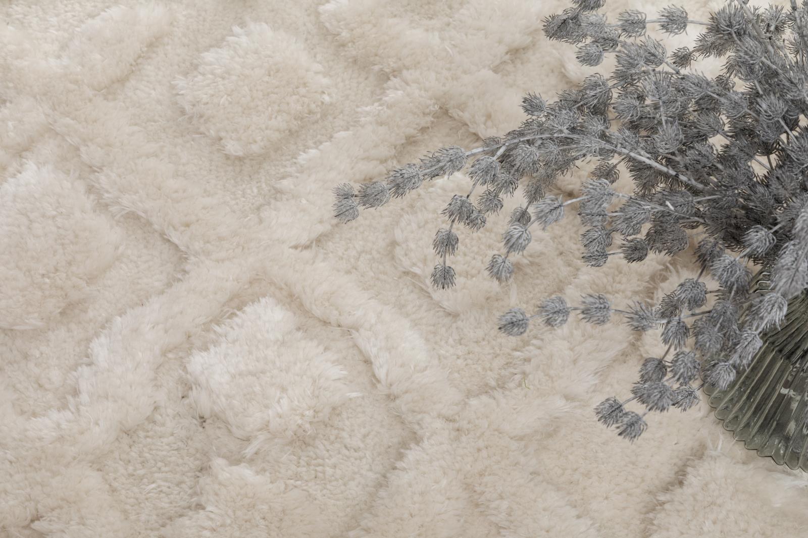 Eva EV01 White Shag Rug — view 4