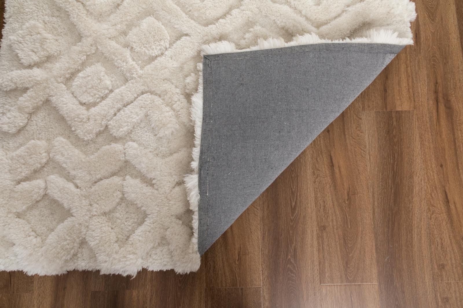 Eva EV01 White Shag Rug — view 3