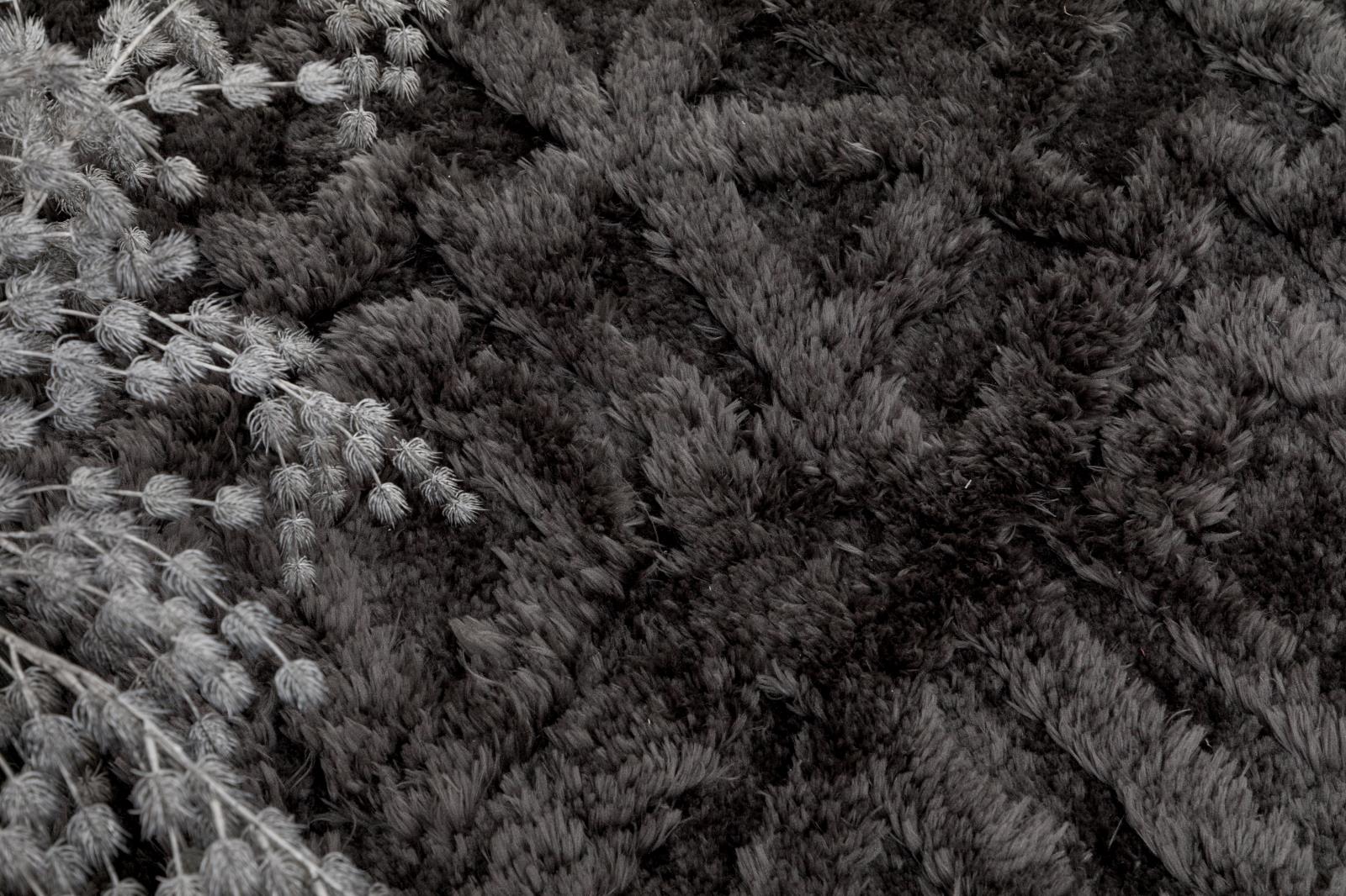 Eva EV05 Dark Gray Shag Rug — view 4