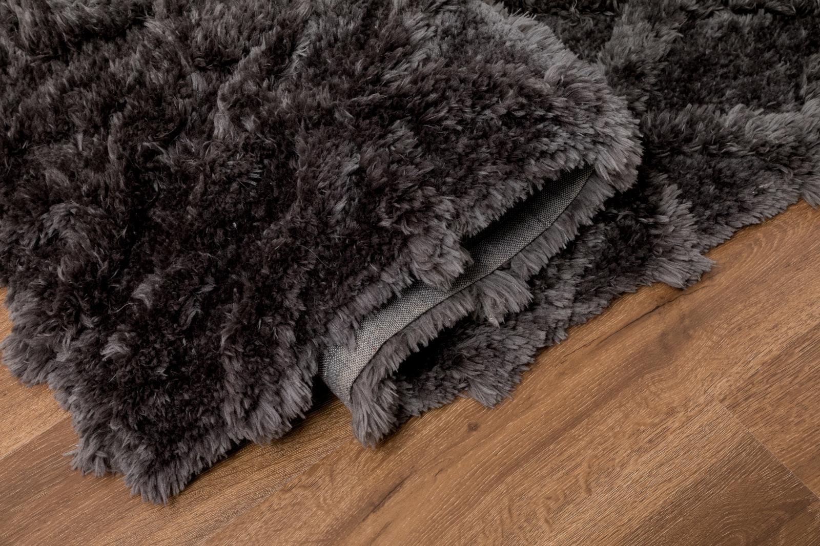 Eva EV05 Dark Gray Shag Rug — view 3