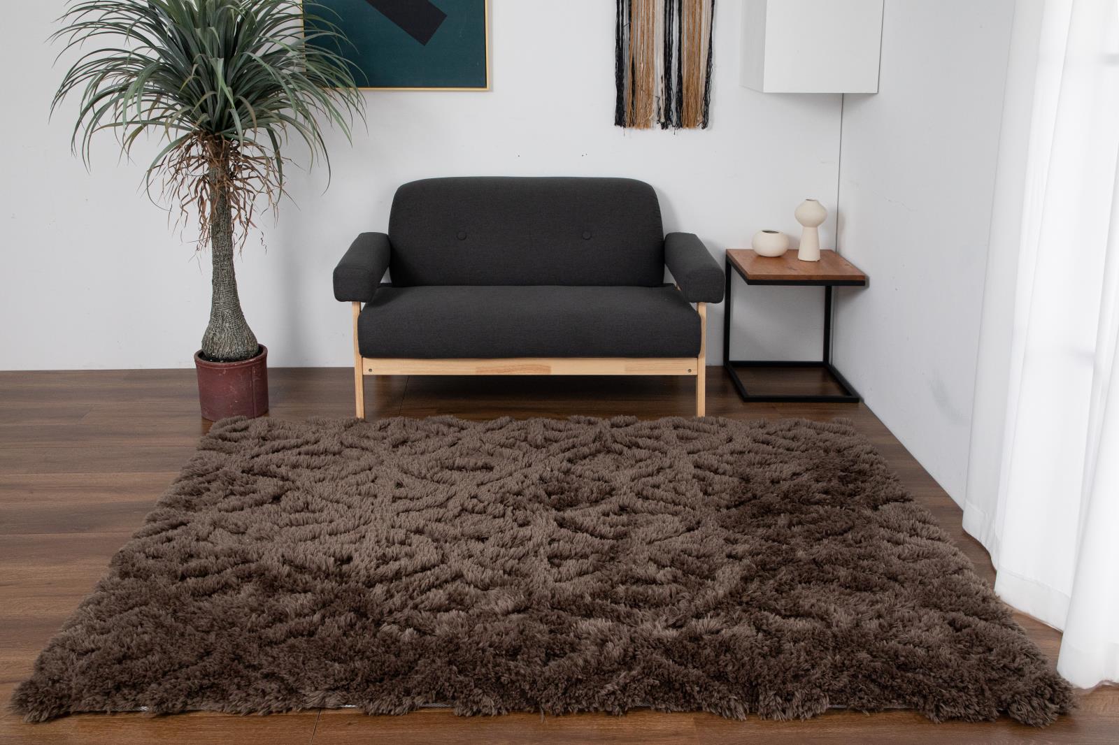 Eva EV04 Brown Shag Rug — view 5
