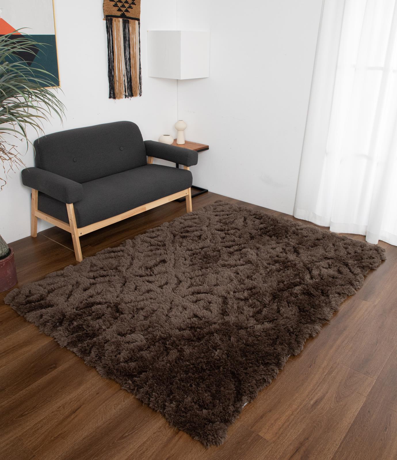 Eva EV04 Brown Shag Rug — view 6
