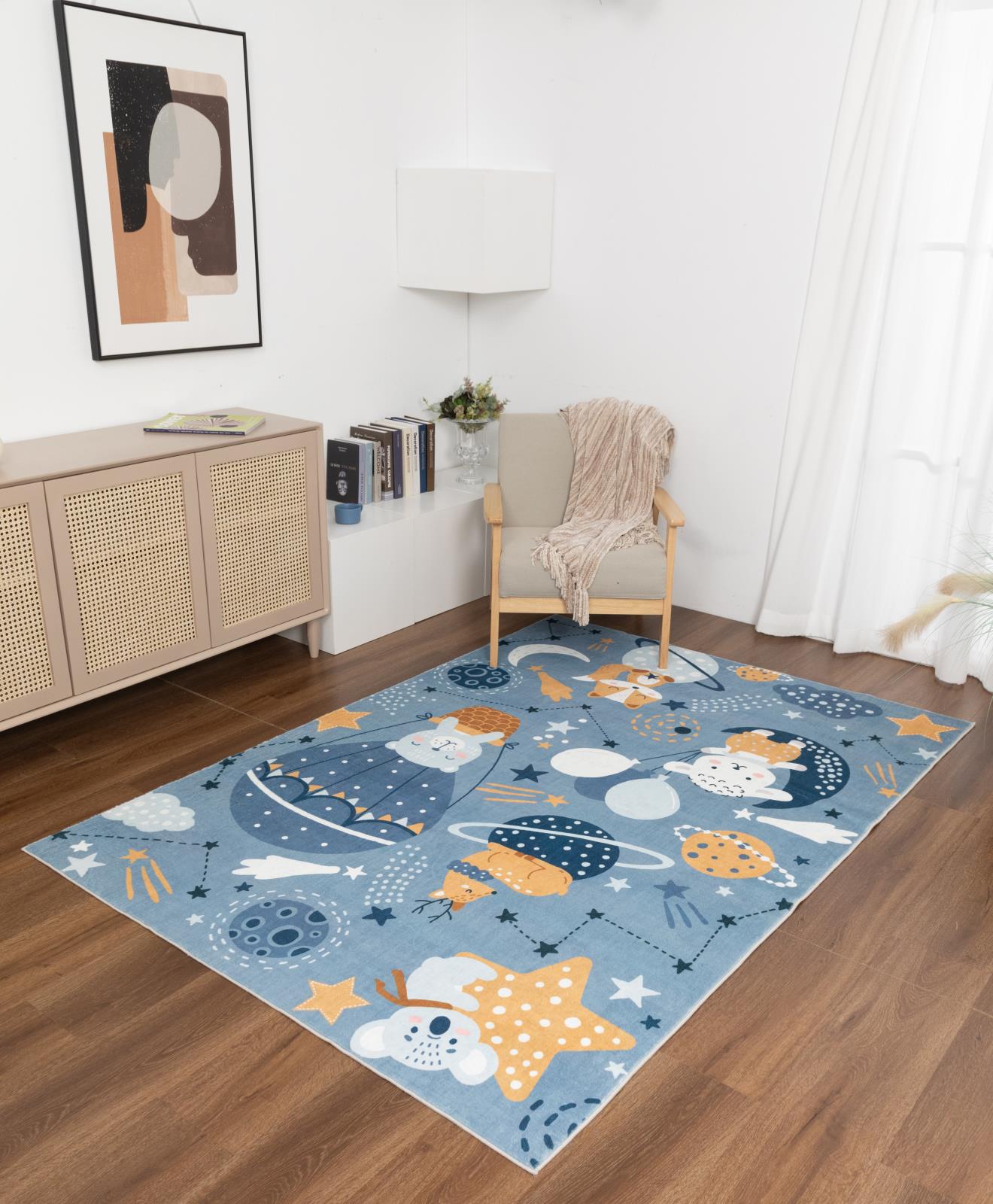 Kids KR02 Blue Area Rug — view 6