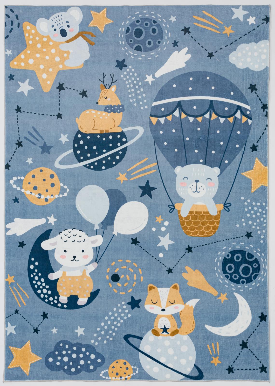 Kids KR02 Blue Area Rug