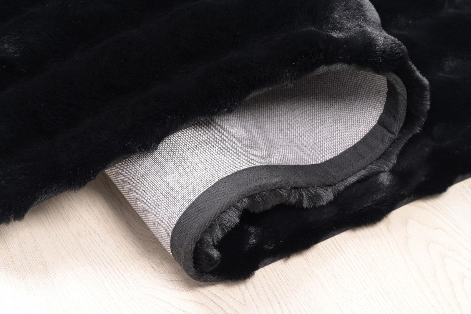 Valencia Fur VF04 Black Shag Rug — view 4
