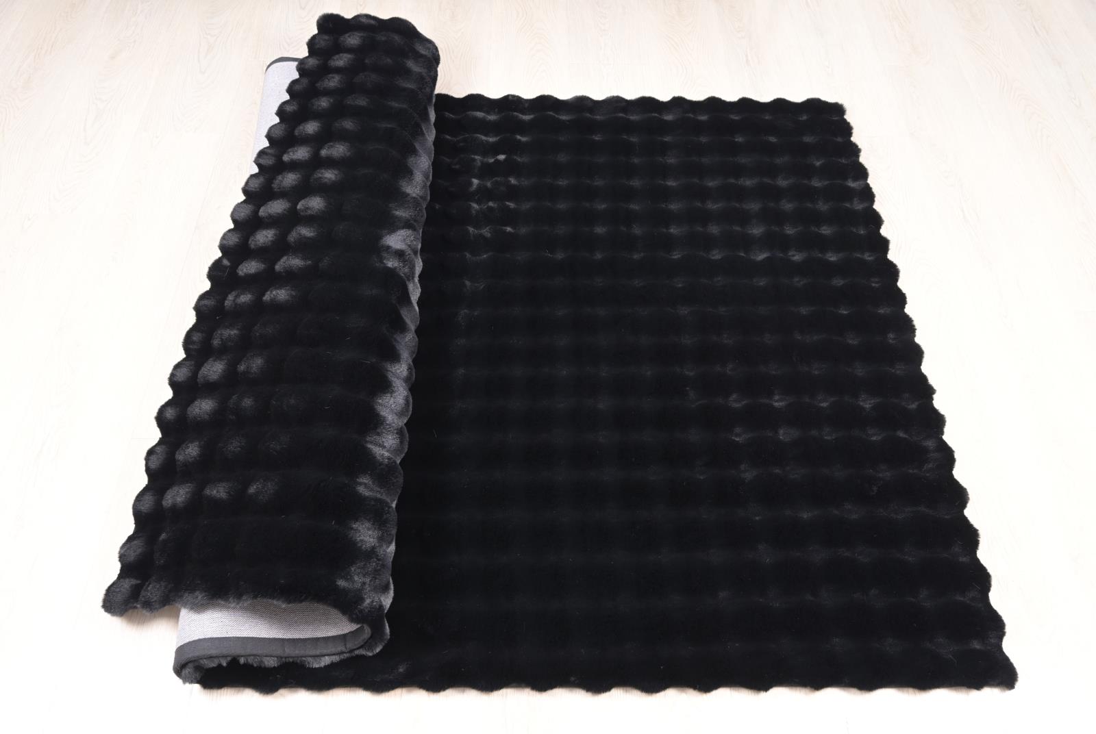 Valencia Fur VF04 Black Shag Rug — view 5