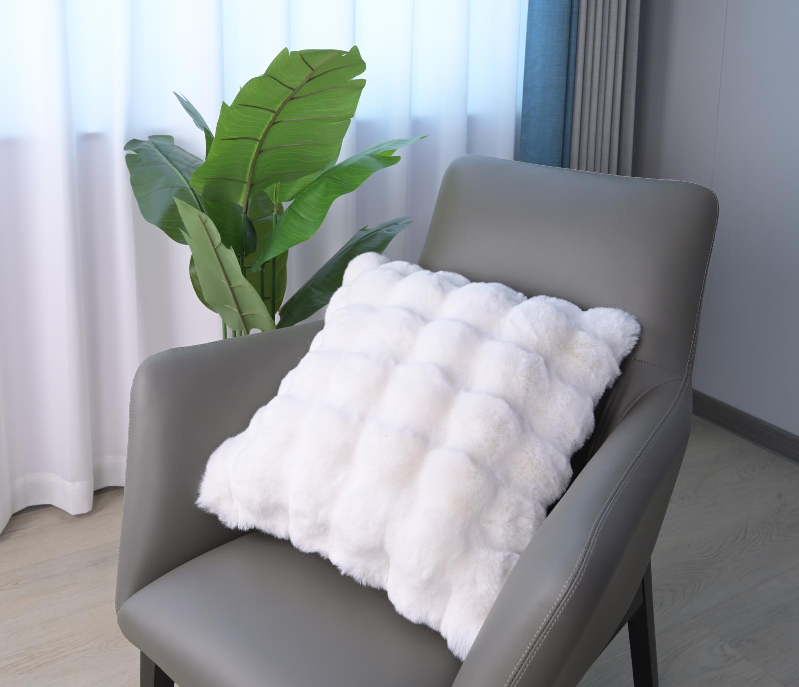 Valencia Fur VF03P White Accent Pillow — view 2