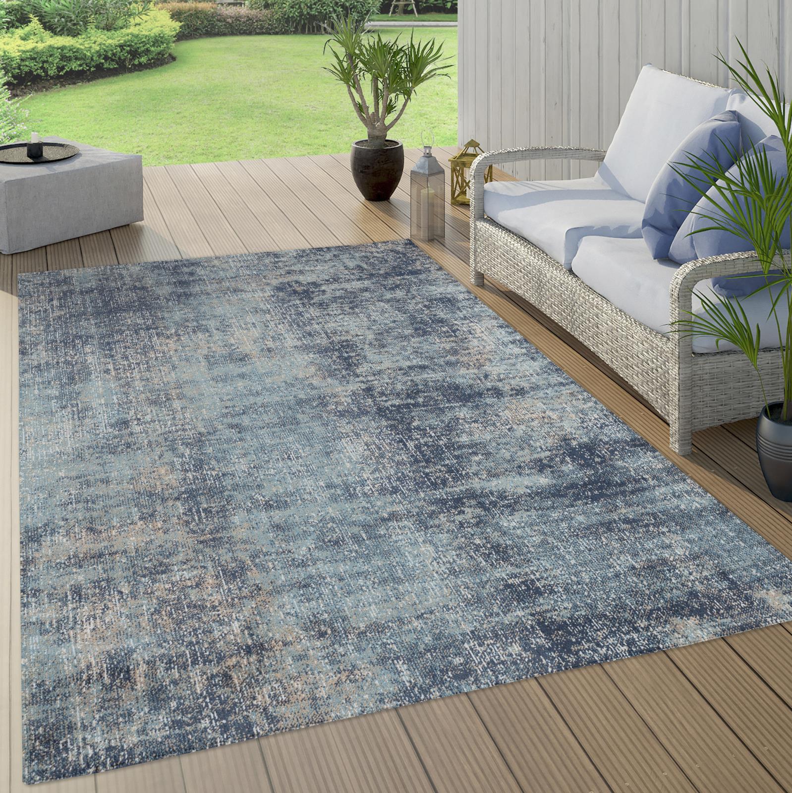 Trellis TL06 Blue Indoor/Outdoor Rug — view 5