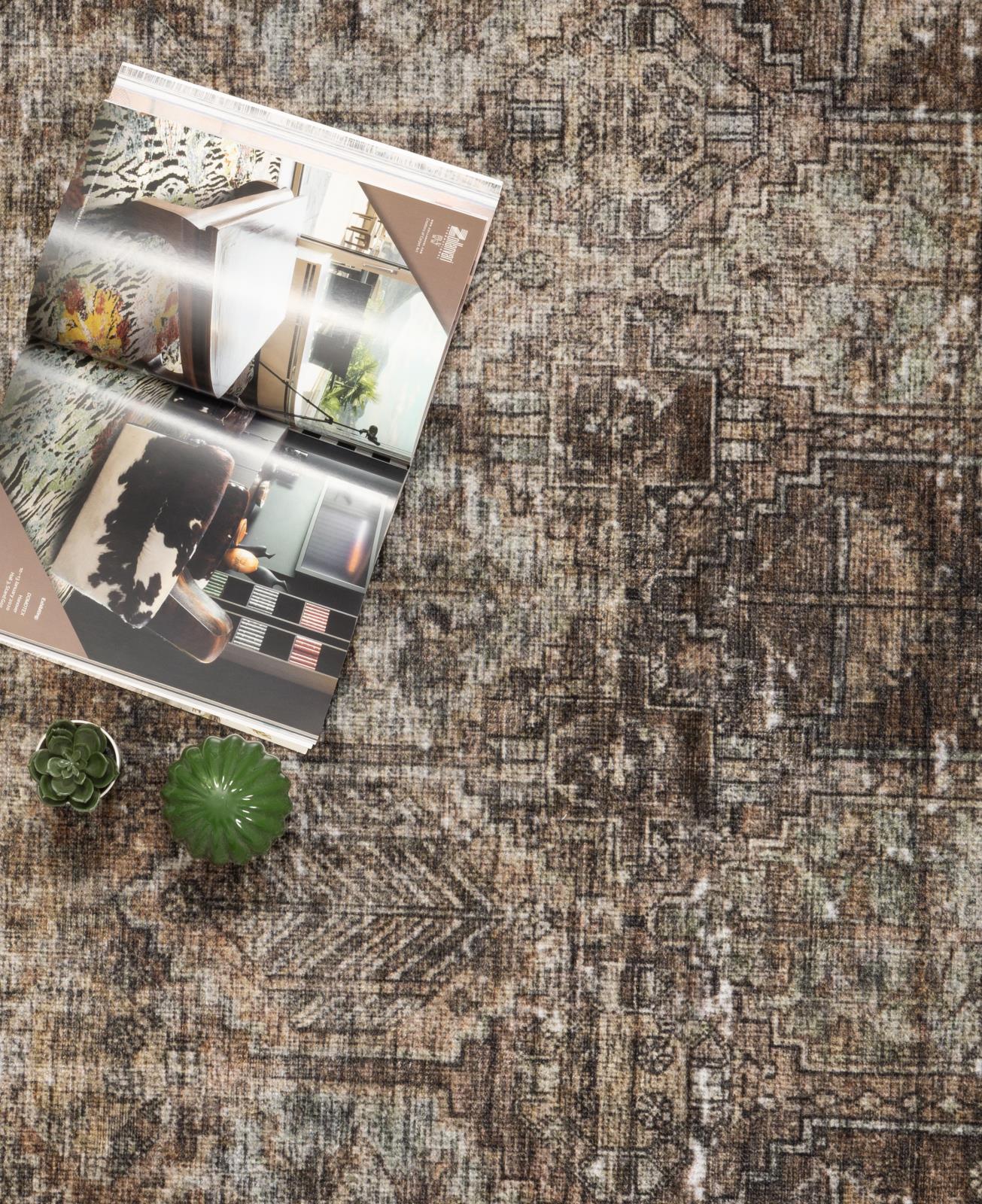 Washable WR06 Brown Area Rug — view 3