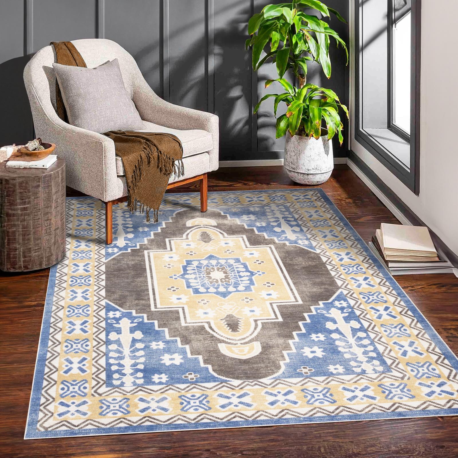 Washable WR01 Cream Area Rug — view 2