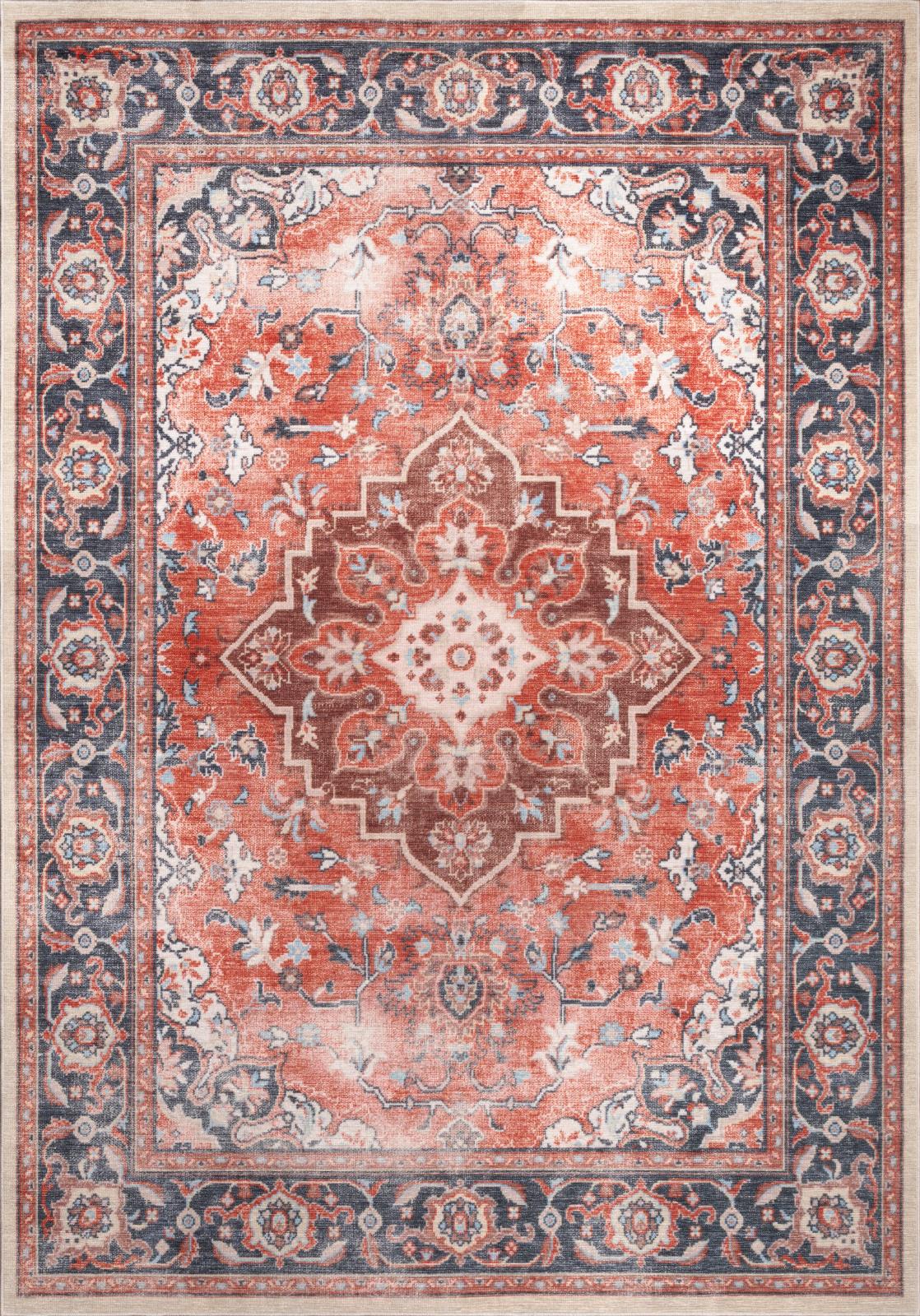 Washable WR02 Rust Area Rug