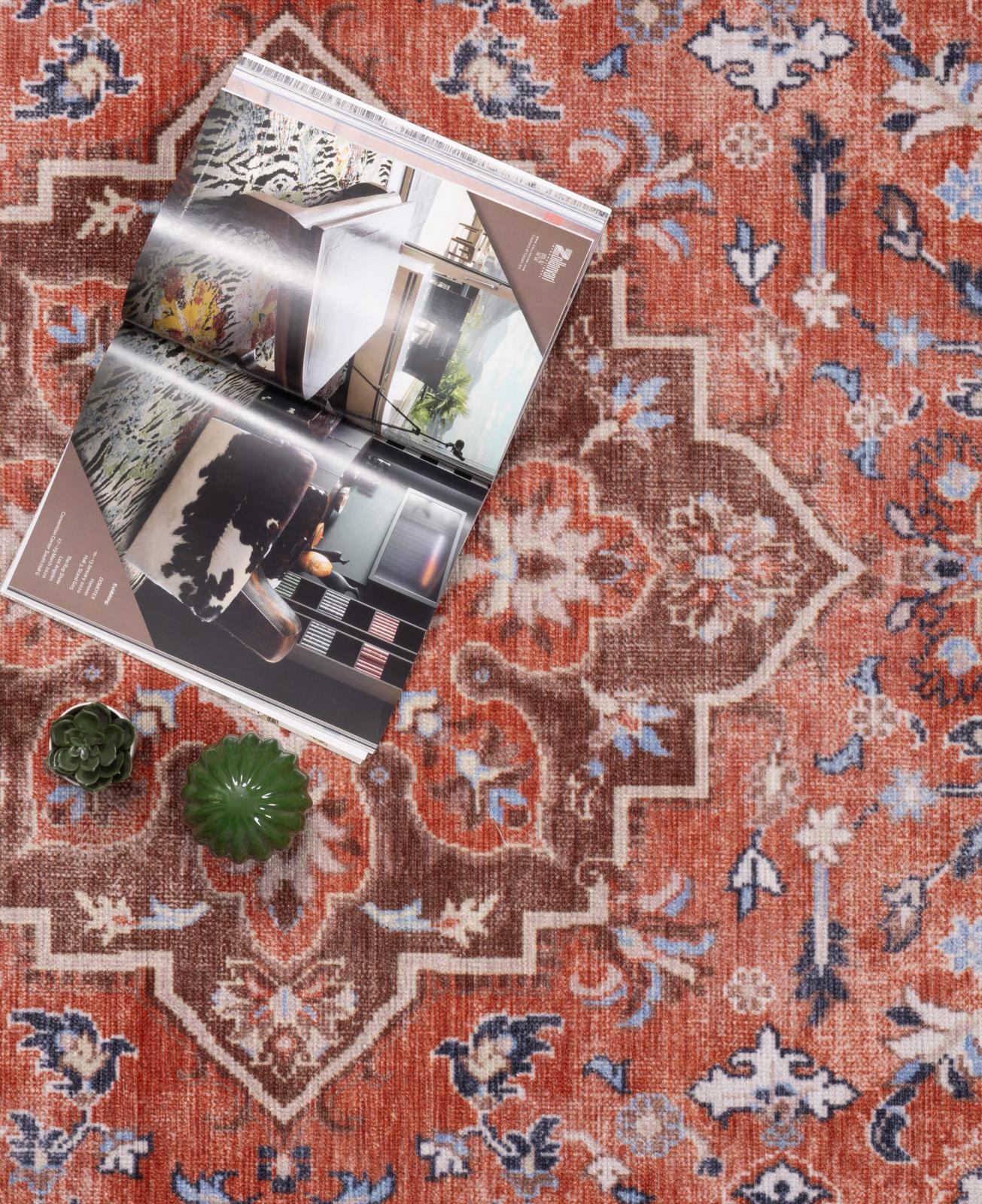 Washable WR02 Rust Area Rug — view 4
