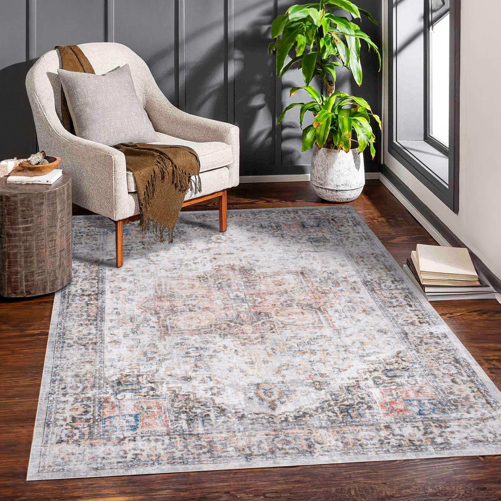 Washable WR05 Cream Area Rug — view 2