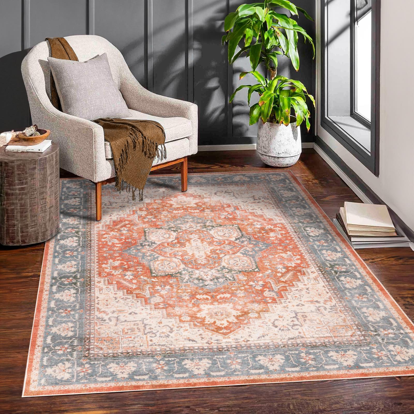 Washable WR05 Cream Area Rug — view 6