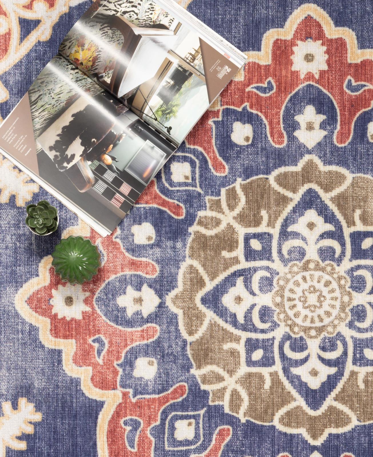 Washable WR04 Navy Area Rug — view 4