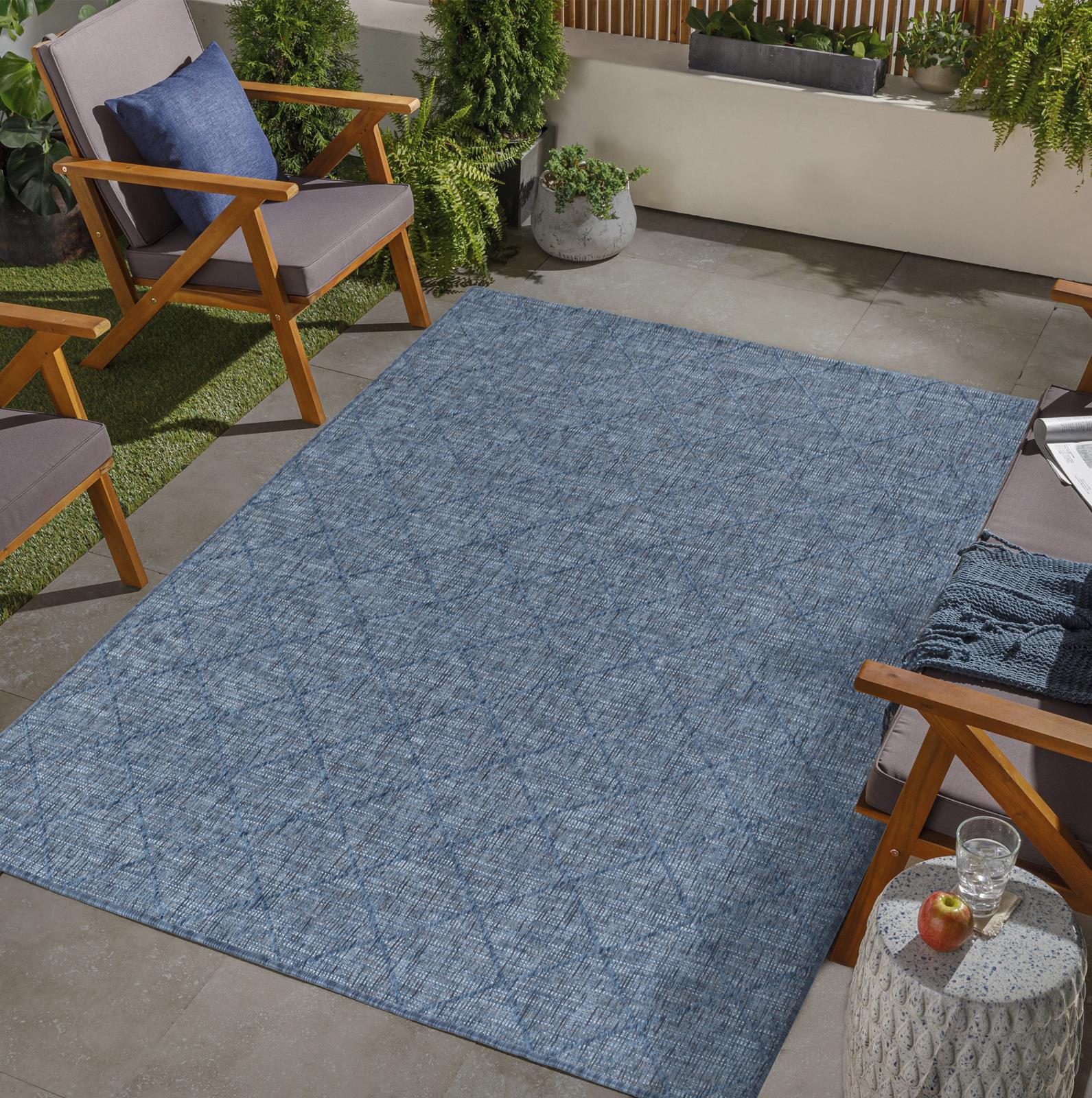 Larissa LS03 Blue Indoor/Outdoor Rug — view 5