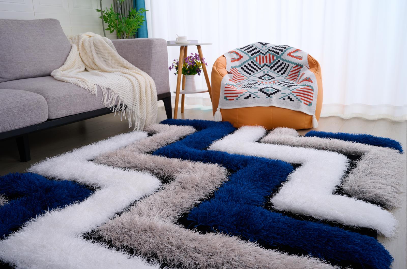 Mda 09 Navy Shag Rug — view 2
