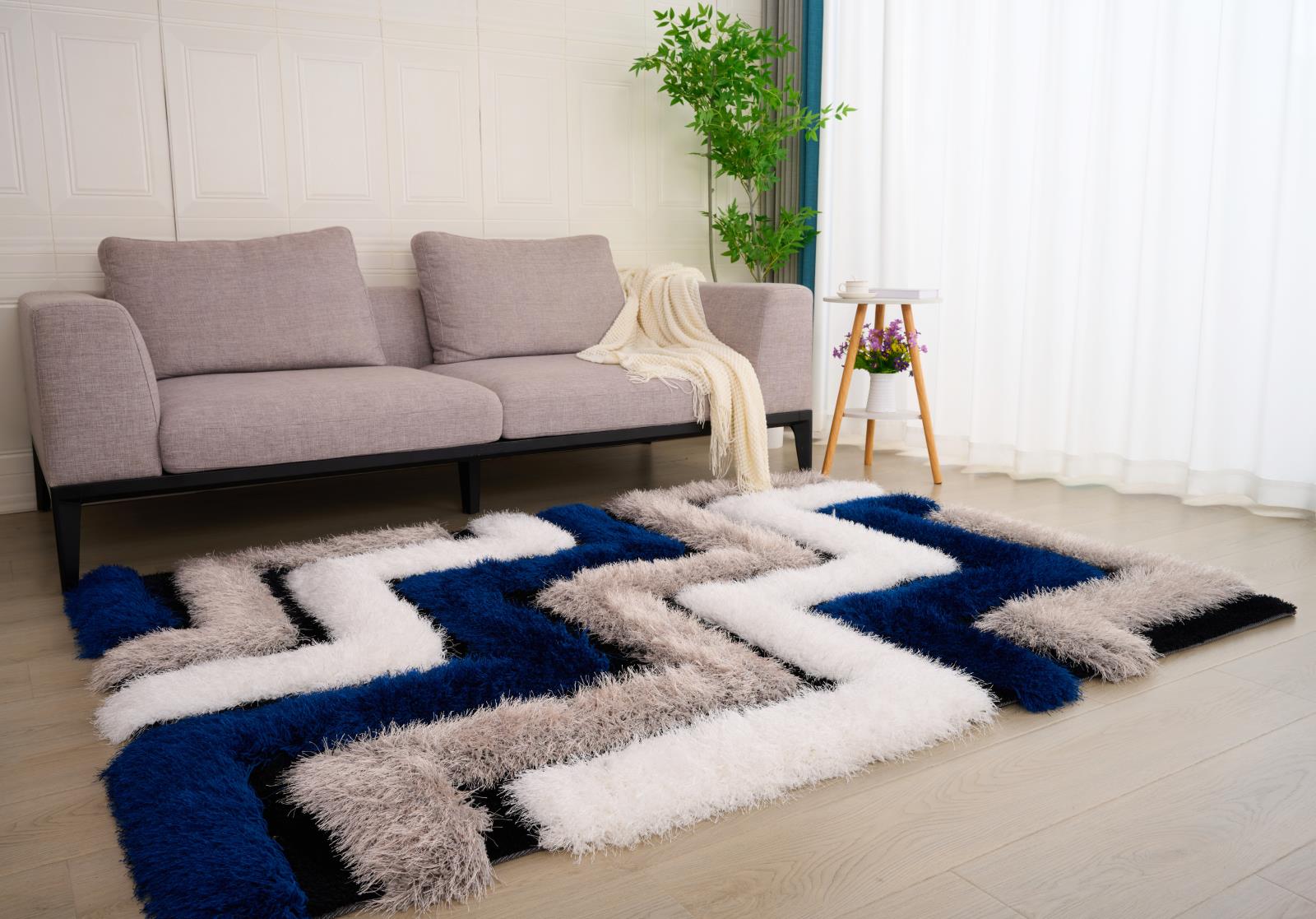Mda 09 Navy Shag Rug — view 3
