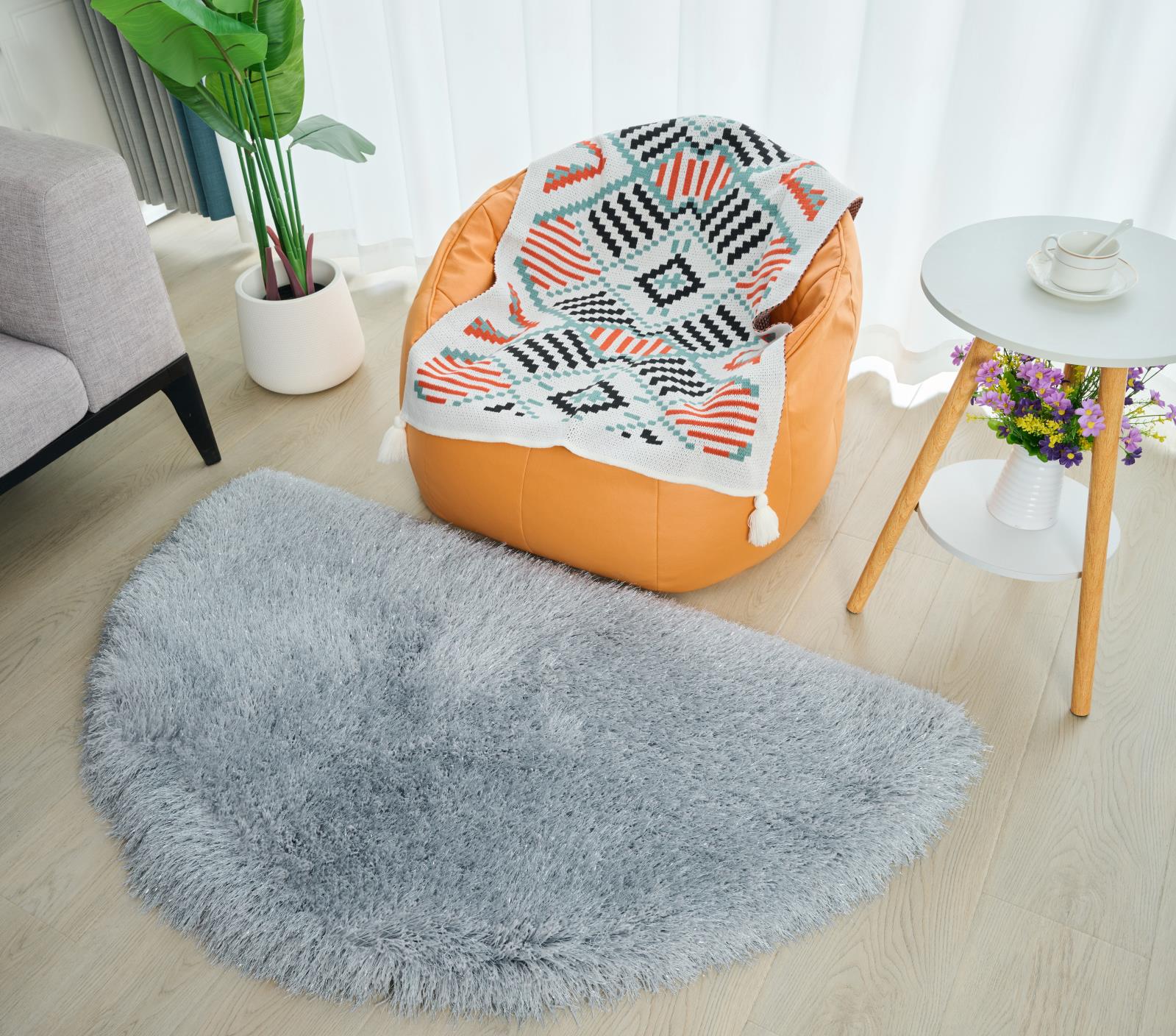 Manhattan MH01 Gray Shag Rug — view 2