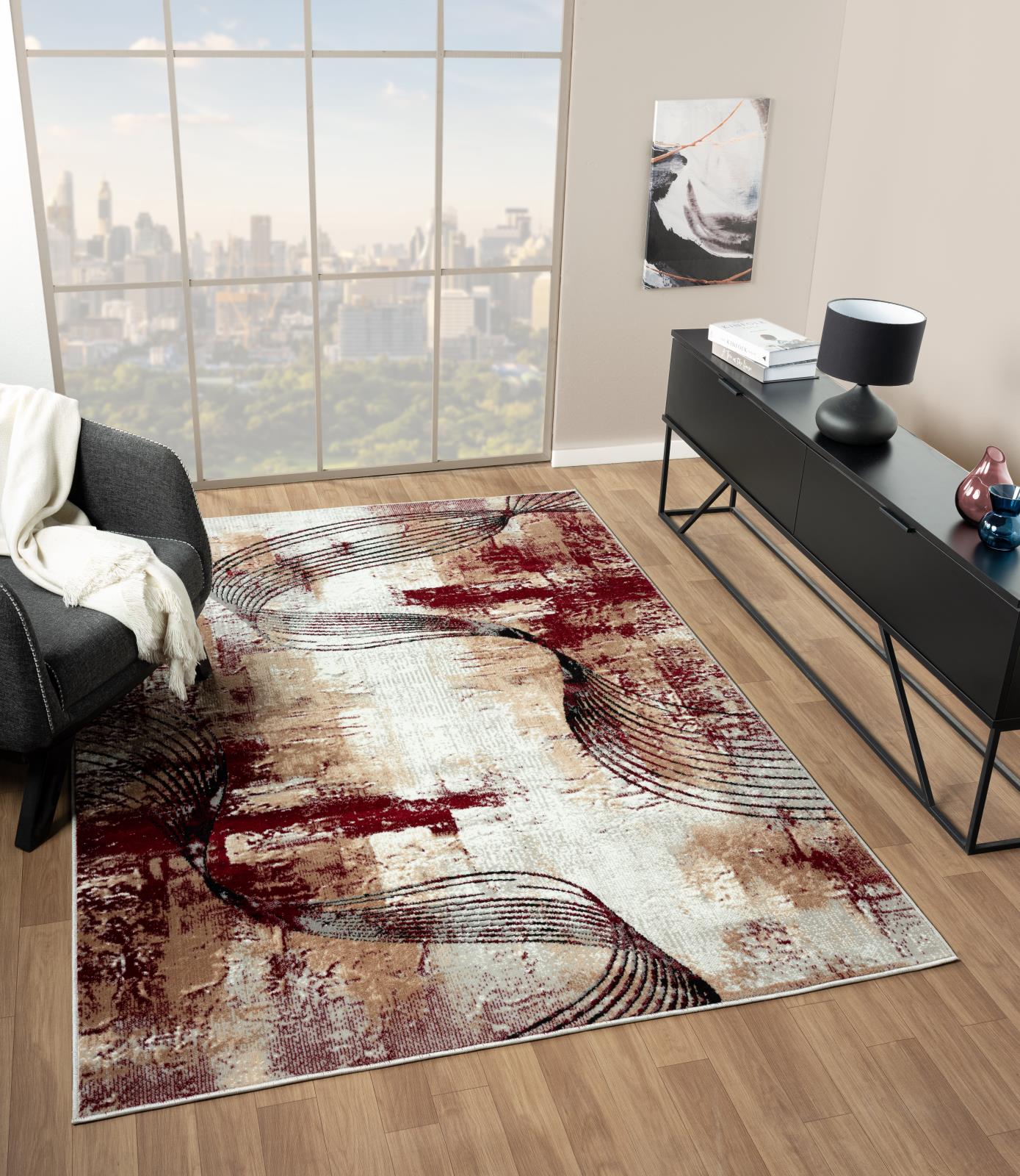 Kike KK06 Red Area Rug — view 2