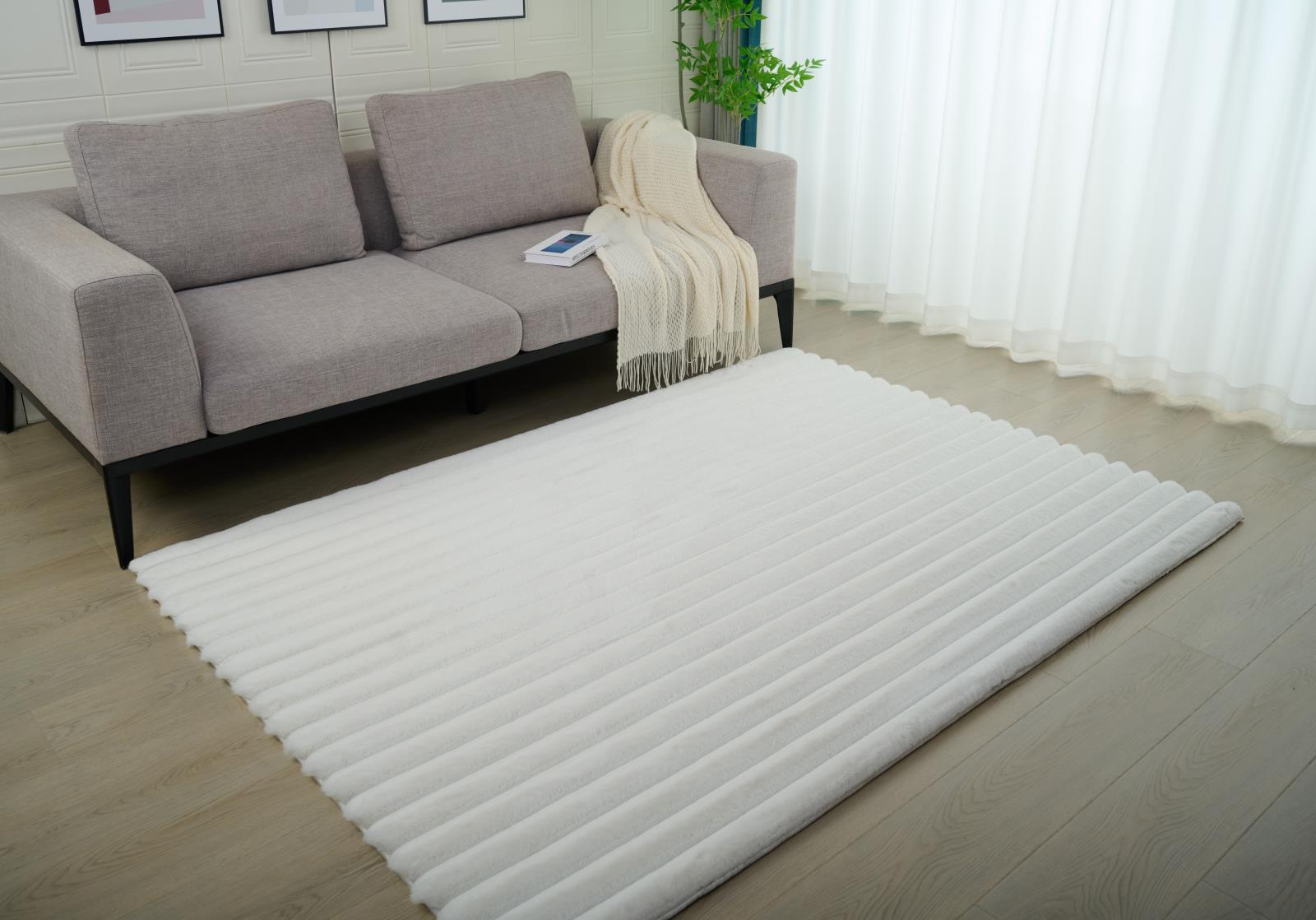 Madrid MD01 White Shag Rug — view 2